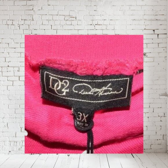 NWT DG2 Diane Gilman Stretch Linen-Blend Crop Pant HOT PINK Women’s Plus Size 3X - Picture 5 of 6